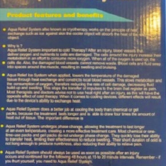 Aqua Relief System Cryotherapy Heat Exchange Cold Therapy Blue - Picture 4 of 4